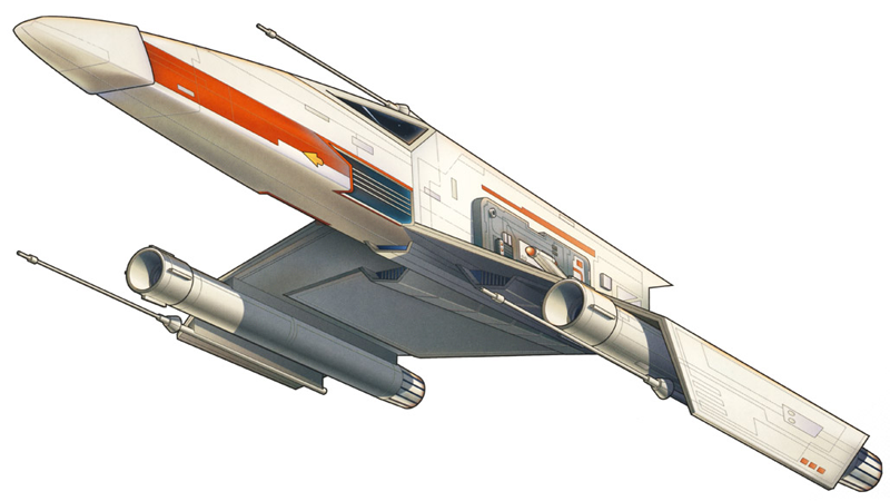 The E-Wing as it appears in Del Rey’s The New Essential Guide to Vehicles and Vessels.